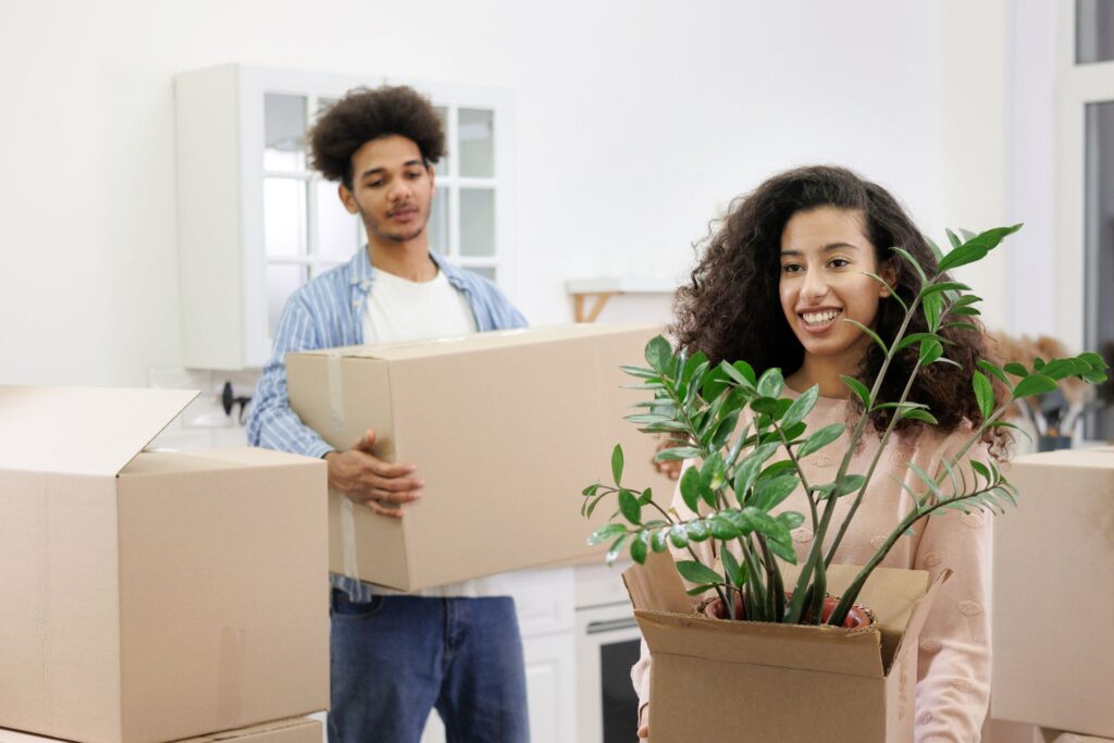 Tenants moving into an Oklahoma City rental after a move-in inspection